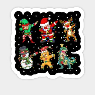 Dabbing Dab Santa Elf Dinosaur T-rex Friends Christmas Lights Sticker